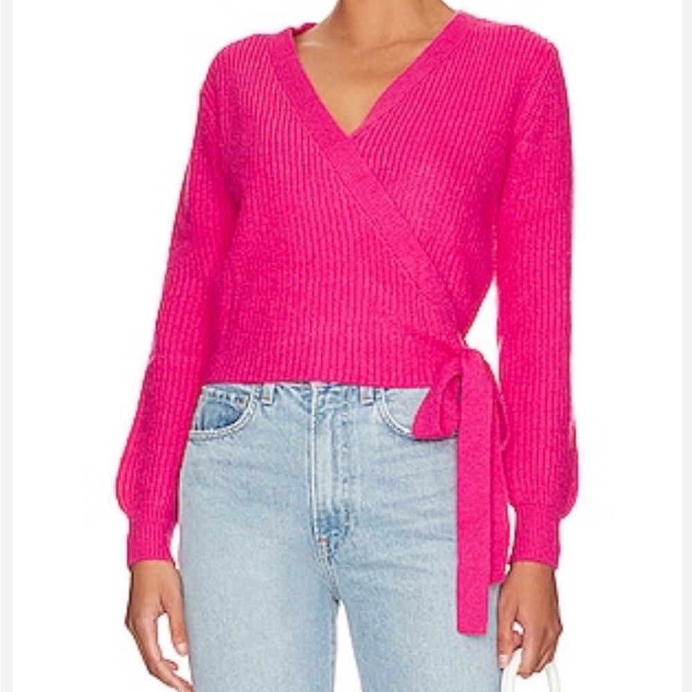 Lovers and Friends Hot Pink Wrap Sweater Ballerina - Small - EUC
